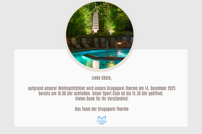 Kürzere Öffnungszeiten am 14.12.25