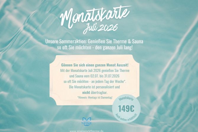 Unsere Monatskarte für Juli 2026